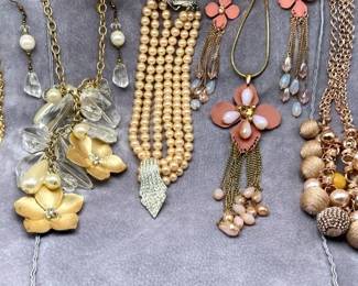 Faux Pearls Pastel Necklaces  Earring Sets