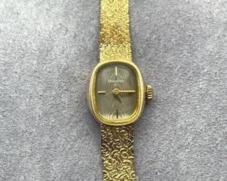 Ladies 14K YG Bulova Bracelet Watch