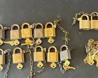 Vintage Brass Locks Keys