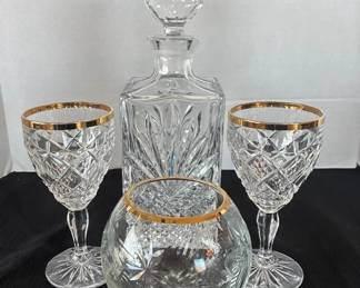Crystal Decanter wGlasses  Candy Dish