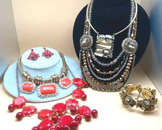 Red Copper Statement Necklaces