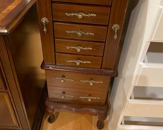 Wood Standing Jewelry Cabinet