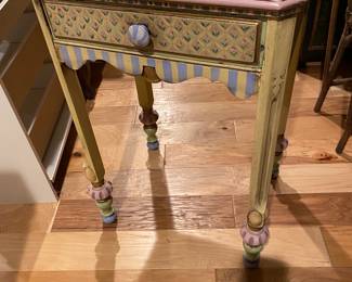 Mackenzie Childs  Style, Pastel Painted End Table