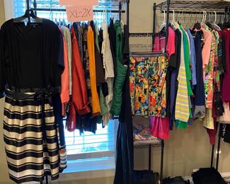Boutique Rack of Dress Clothes, Sizes XL -2XL