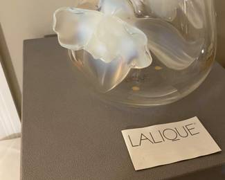 LALIQUE, France, CRYSTAL ORCHIDEE VASE