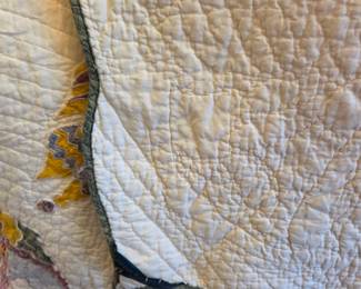 #2	Applique Machine -pieced  Quilt w/Scalloped Edges - All European Designs - 80x60	 $75.00 
