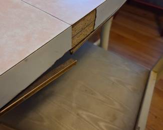 #38	Formica top w/metal Legs Oval Table w/4 chairs (as is condition) - 49x35x29	 $40.00 
