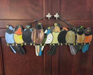 #73	Tiffany style bird hanging decoration 24x9	 $20.00 
