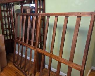 #15	Queen Wood Headboard w/wood side panels w/mirror back w/raised decals on top w/lights  - Width of Entire Frame - 68" W x 78"Tall	 $225.00 
