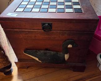 #60	Game storage table with duck design 19x19x17	 $75.00 
