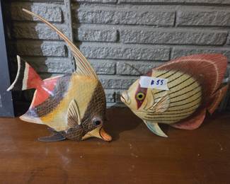 #55	Pair of resin fish 11" tall	 $20.00 
