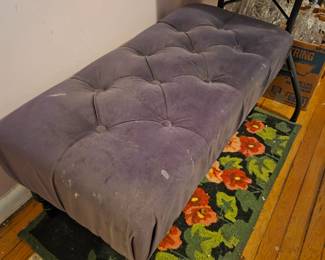 #24	Purple End of Bed Button Bench   40x18x17	 $30.00 
