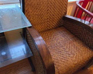#32	Wicker Wood Chair (as is some damage)	 $75.00 
