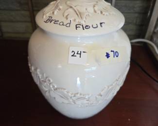 #70	ceramic Flour container 11" 	 $24.00 
