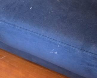 #13	Blue Suede Like Sofa - Comes apart in pieces for cushion use - 78" Long	 $250.00 
