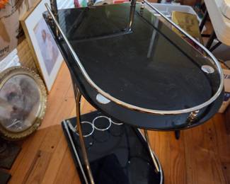 #35	Tempered Glass Bar Cart w/Bottom Shelf - 26x17x34	 $75.00 
