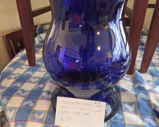 #40	Monumental Extra Large Heavy 14" tall10" wide Cobalt Blue Vase	 $125.00 
