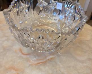 #10	Heavy Cut Glass Crystal Bowl - 10wx4.5T	 $25.00 
