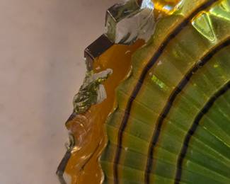 #122	Jeanette swan glass dish powder box vintage green (as-is chip)	 $25.00 
