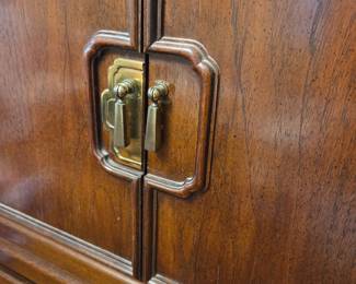 #22	Thomasville Chest of 4 drawers w/2 doors & shelves - 41x19x61 - One handle inside needs repair)	 $125.00 
