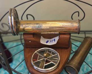 #119	Vintage brass spinning Kaleidoscope 4 glass patterns	 $35.00 
