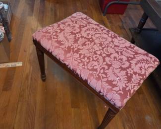 #12	Wood Piano Stool Covered in Fabric - 23x16x17	 $20.00 
