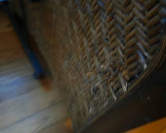 #32	Wicker Wood Chair (as is some damage)	 $75.00 
