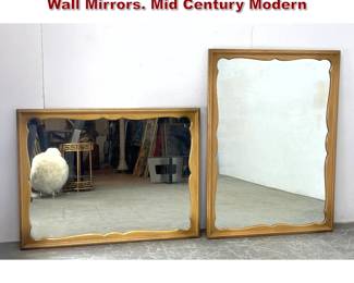 Lot 562 2 American Modern Blonde Wood Wall Mirrors. Mid Century Modern 