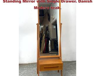 Lot 163 Arne Vodder attributed Chavel Standing Mirror with Single Drawer. Danish Modern teak. 