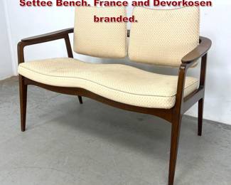 Lot 335 Sigvard Bernadotte Model FD132 Settee Bench. France and Devorkosen branded. 