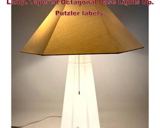 Lot 155 PUTZLER Germany Modern Table Lamp. Tapered Octagonal Base Lights Up. Putzler labels.