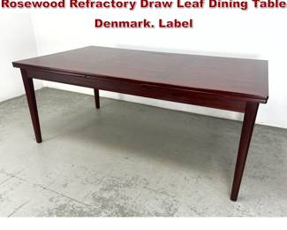 Lot 114 Large Danish Modern Skovby Rosewood Refractory Draw Leaf Dining Table Denmark. Label 