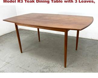 Lot 549 Rastad and Relling for Gustav Bahus Model R3 Teak Dining Table with 3 Leaves, 
