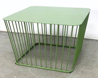 Lot 269 CB2 Metal Cage Form Side Table. 