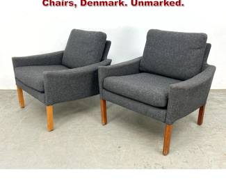 Lot 340 Pair Hans Olsen Attributed Lounge Chairs, Denmark. Unmarked.