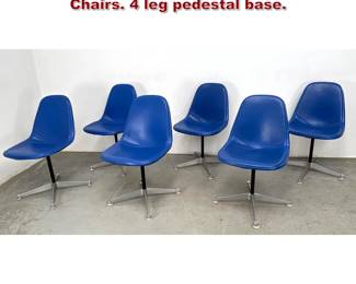 Lot 454 Set 6 Eames for Herman Miller Wire Chairs. 4 leg pedestal base. 