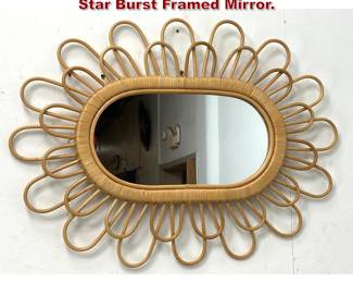 Lot 539 Oval Contemporary Rattan Double Star Burst Framed Mirror. 
