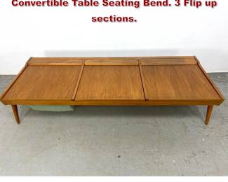 Lot 314 Brown Saltman Attributed Convertible Table Seating Bend. 3 Flip up sections. 