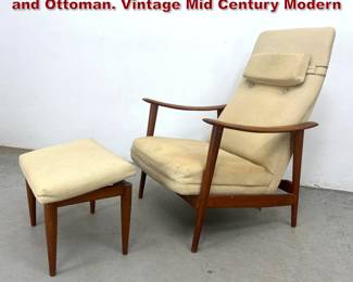 Lot 110 Arnt Lande for Stokke Lounge Chair and Ottoman. Vintage Mid Century Modern 