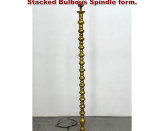 Lot 490 Modern design Brass Floor Lamp. Stacked Bulbous Spindle form. 