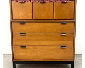 Lot 494 Kroehler American Modern Tall Dresser Chest. Ebonized base. 