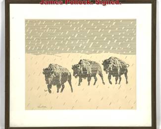 Lot 415 Rare early computer art drawing by James Pollock. Signed.