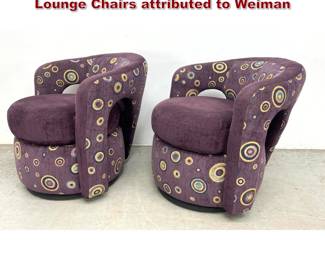 Lot 434 Pair of Postmodern Decorator Swivel Lounge Chairs attributed to Weiman