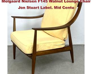 Lot 334 Danish Modern Peter Hvidt Orla Molgaard Nielsen F145 Walnut Lounge Chair Jon Stuart Label. Mid Centu