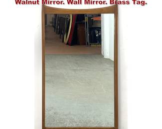 Lot 129 JOHN WIDDICOMB American Modern Walnut Mirror. Wall Mirror. Brass Tag. 