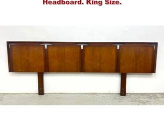 Lot 573 Mid Century Modern Walnut Headboard. King Size. 