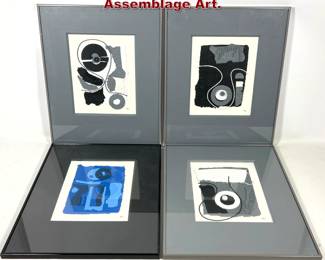 Lot 393 Set 4 Morris Blackman Mixed Media Assemblage Art. 