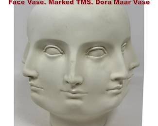 Lot 14 Fornasetti Style Perpetual Multiple Face Vase. Marked TMS. Dora Maar Vase