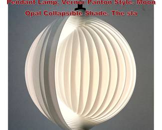 Lot 80 Mauricio Klabin MoMA Eclipse Pendant Lamp. Verner Panton Style. Moon Opal Collapsible Shade. The sla