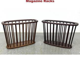 Lot 213 2pc Arthur Umanoff Style Walnut Magazine Racks